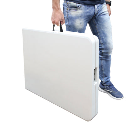Mesa Plegable Rectangular HDPE 244x76x74 cm. Color Blanco