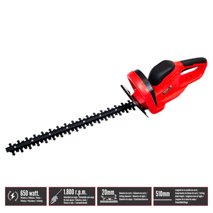 Recortasetos 650 Watt. 510 mm.