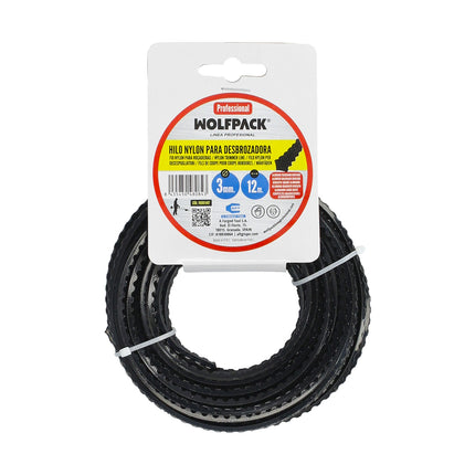 Hilo Nylon / Aluminio Dentadado Cuadrado Profesional Ø 3,0 mm. (Rollo 12 metros)