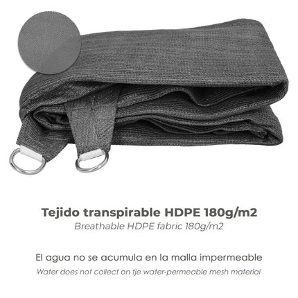 Toldo Vela Sombra Jardin Triangular Gris 5,0 x 5,0 metros.