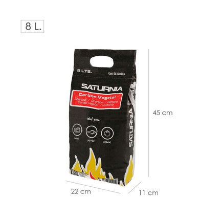 8-Liter Charcoal Bag for BBQs (approx. 1.75 kg) Long-lasting Charcoal and Large Pieces,