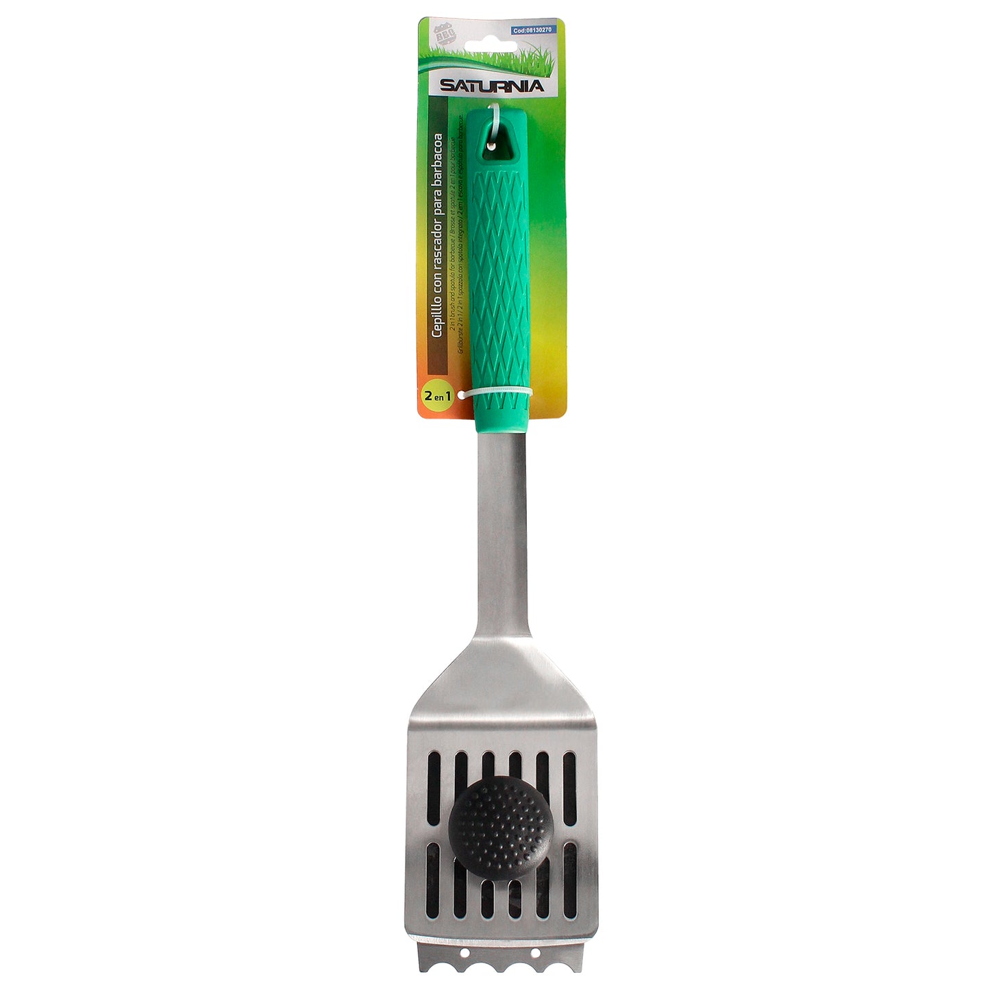 Barbecue Spatula with Scraper Brush 41.5 cm.