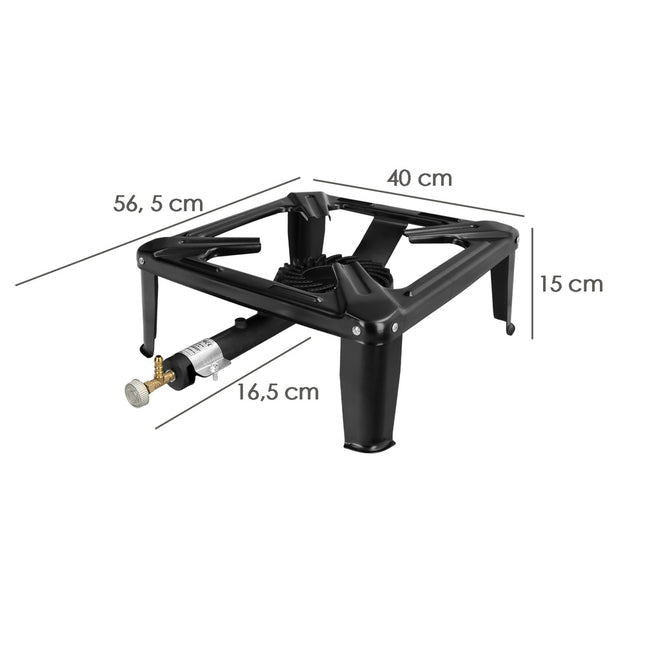 Fogão a gás de 4 pés (40x40 cm). Potência de 7.000 watts.