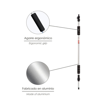 Cabo de alumínio para escova de lavagem de carros. Mede de 100 a 150 cm.
