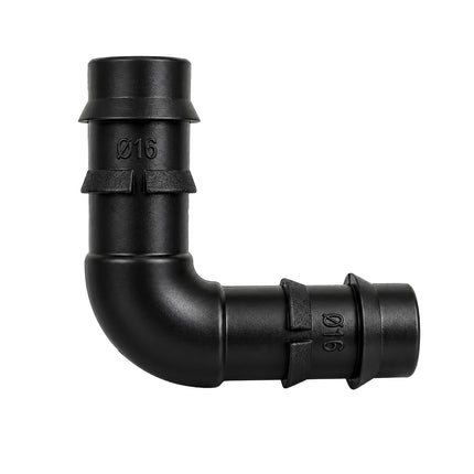 Codo Simple Para Tuberias Goteo Ø 16 mm. (Bolsa 100 Piezas) Riego Por Goteo, Microaspersión, Nebulización