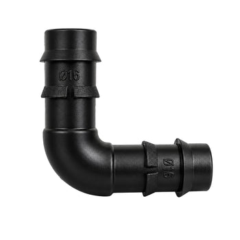 Codo Simple Para Tuberias Goteo Ø 16 mm. (Bolsa 100 Piezas) Riego Por Goteo, Microaspersión, Nebulización