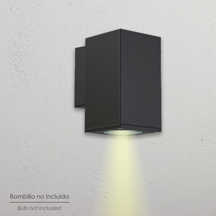 Double GU10 IP65 Black Wall Lamp