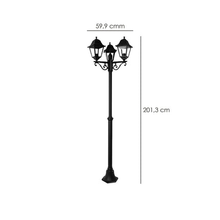 Farol Jardin Con Columna 3 Faroles 2m.