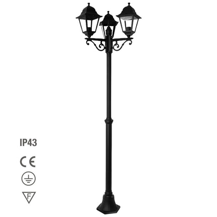 Farol Jardin Con Columna 3 Faroles 2m.