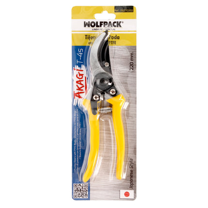 Tesoura de poda japonesa Akagi T-4S de uma mão, 220 mm. Cabos de alumínio temperado, lâmina revestida de PTFE.
