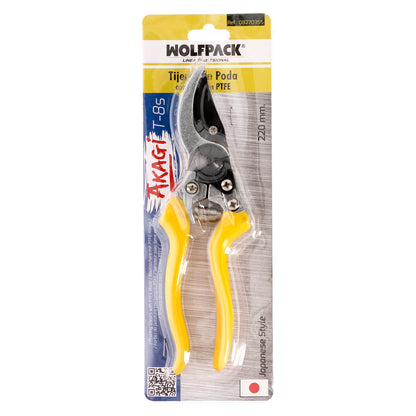 Japanese Akagi T-8S 1-Hand Pruning Shears 220 mm. Hardened Aluminum Handles, PTFE Coated Blade