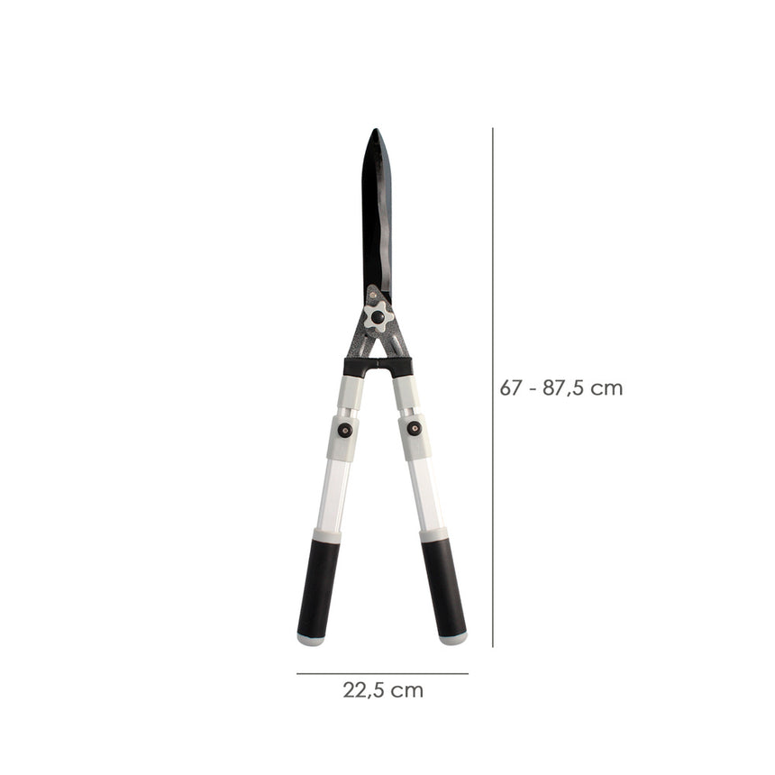 Tijeras Podar Setos 2 Manos Aluminio Telescopicas, Hojas Acero Antiadherente, Mango TPR, Ajuste Corte,