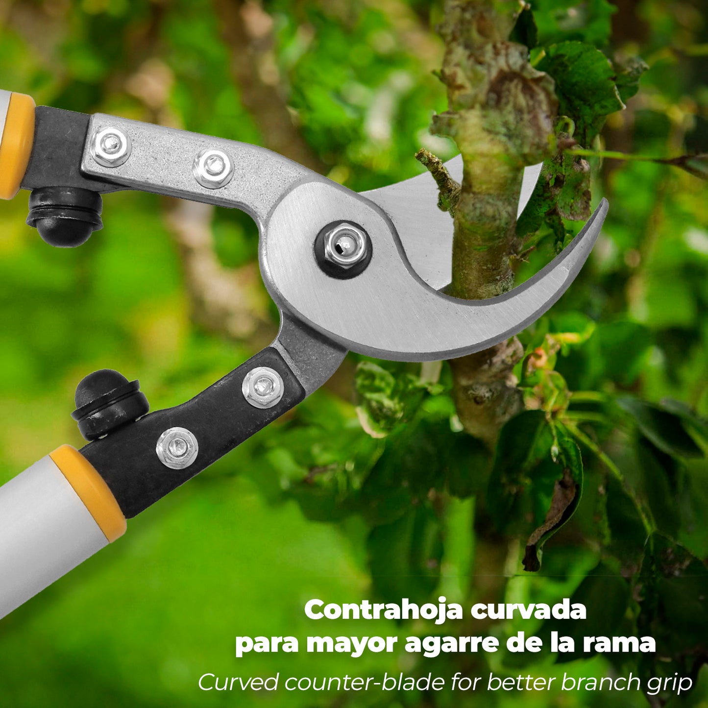 Professional 2-Handed Pruning Shears, Forged and Aluminum, 75 cm.