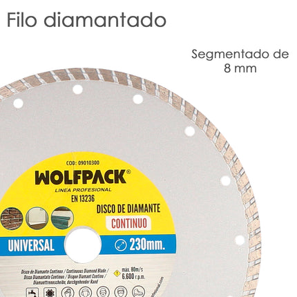 Disco Diamante 230 mm. General Obra Continuo