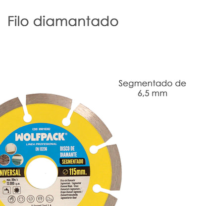 Diamond Disc 115 mm. General Work Segmented Sintered