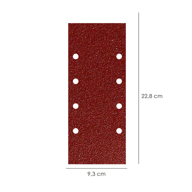 Replacement Sandpaper with Velcro 93x228 mm. with Holes Grit 80 (10 Pieces)
