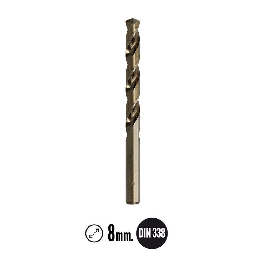 Broca Cobalto Hss Cilindrica 8,00 mm. Blister 1 Unidad.