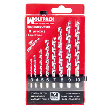 Estojo de Brocas de Widia Profissional Wolfpack 8 Peças