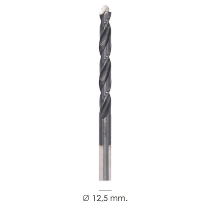 Broca Alpen Hss Metal Head Ø 12,50 mm. Tecnologia PEC 3 Filos Corte, Antideslizante, Vastago 3 Caras, Mas Rapida, Menor Esfuerzo - 12.50 mm.