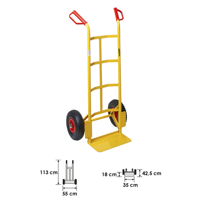 Carrinho de Armazém com Roda Pneumática e Aro de Plástico "Easy"