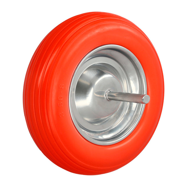 Construção de roda de carrinho de mão sólida / Aro de aço de jardim "Plus" laranja à prova de furos, para eixo de Ø 19 mm, roda de Ø 35 cm