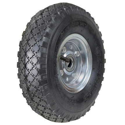 Warehouse / Sack Forklift Wheel Pneumatic Galvanized Rim Off-Center Axle Ø 20 mm.