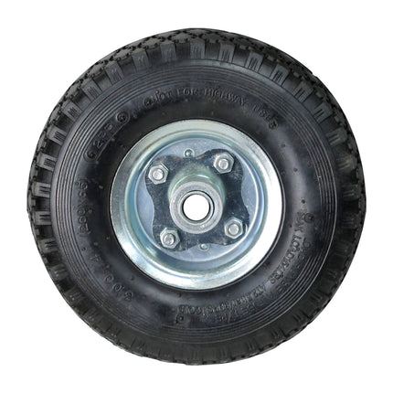 Warehouse / Sack Forklift Wheel Pneumatic Galvanized Rim Off-Center Axle Ø 20 mm.
