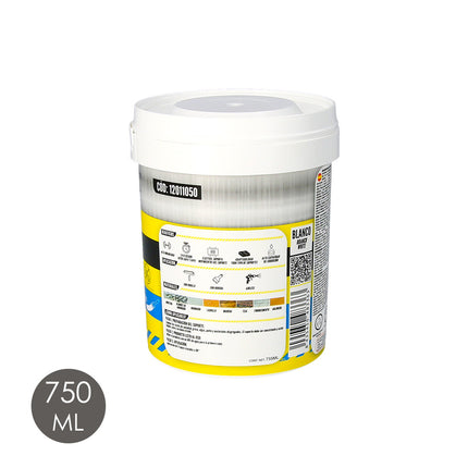 Pintura Impermeabilizante Con Fibras Para Exteriores / Interiores 750 ml. Color Blanco