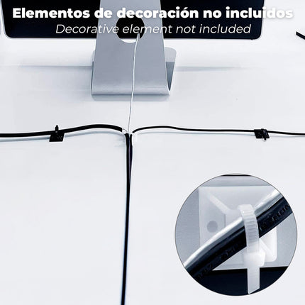 Base Adhesiva Para Bridas 19x19 mm. Blanca Bolsa 100 Unidades