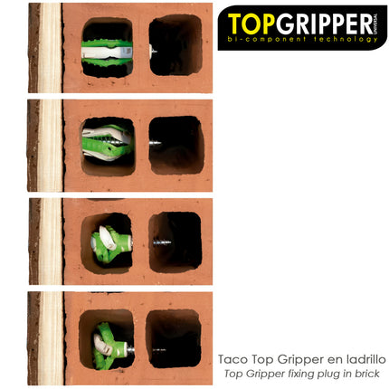 Blister Tacos Topgripper Bimaterial Con Tornillos Ø 6 mm. 30 Piezas Taco Anclaje Universal, Taco Hormigon, Taco Pladur