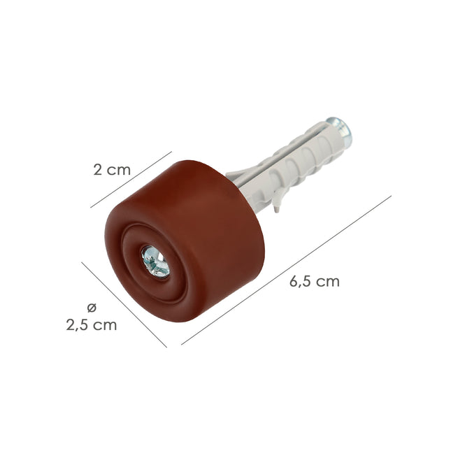 Maurer Door Stopper Screw On With Plug And Screw Brown