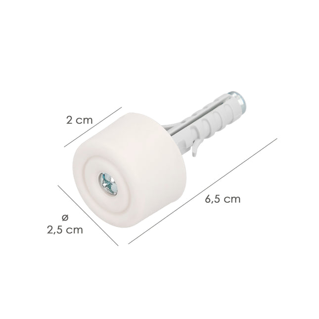 Door Stop with White Nylon Taco Blister Pack of 2 Pieces