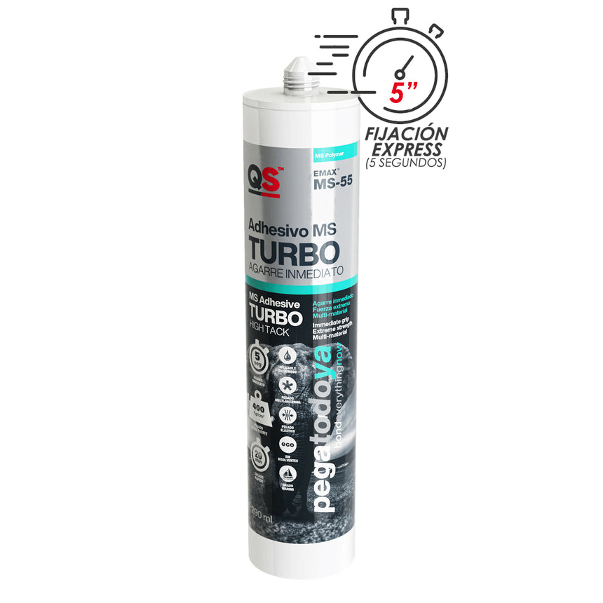 Adhesivo Emax MS-55 Turbo blanco 290 ml de polímero MS para pegado y sellado multimaterial