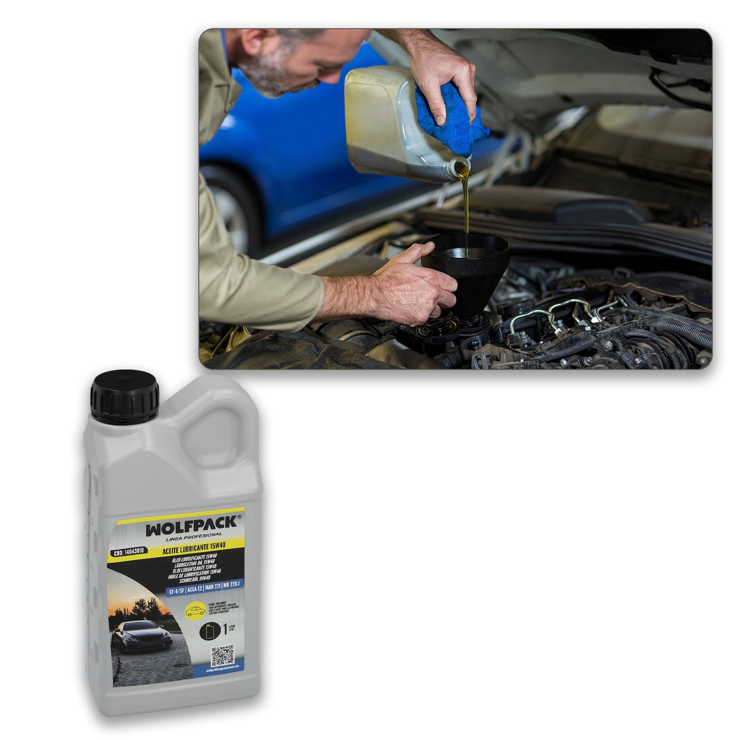 Lubricating Oil 15w40 Passenger Cars 1 Liter. Oil for Diesel and Gasoline Engines