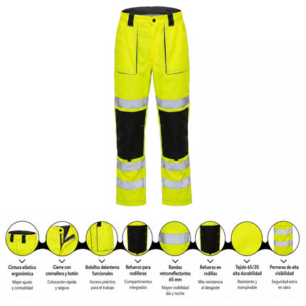 Pantalon Alta Visibilidad Talla L Pantalon Trabajo Alta Visibilidad Con Banda Reflectora