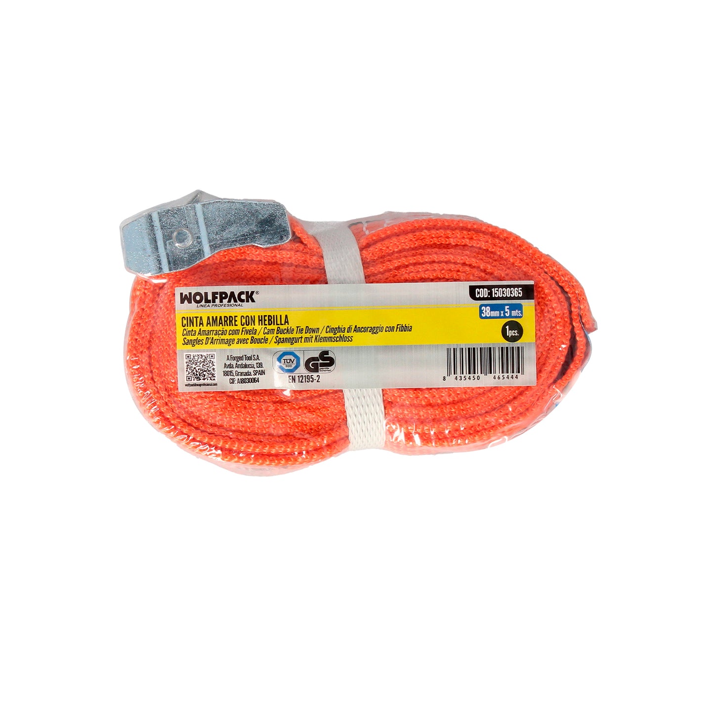 Ratchet Tie Down Strap 5 meters x 38 mm. Automatic Metal Ratchet, Webbing, Merchandise Sling, Fastening Strap