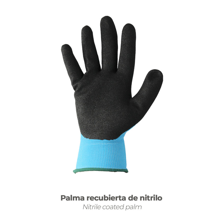 Guantes Nitrilo Reforzado Impregnado Talla 9" (Par)