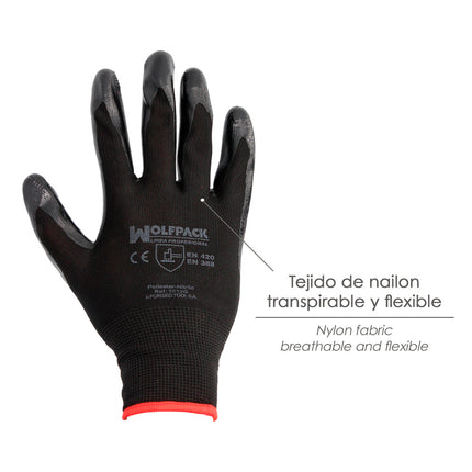 Guantes Nitrilo / Poliester Impregnado 7" (Par)