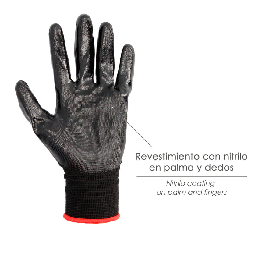 Guantes Nitrilo / Poliester Impregnado 10" (Par)