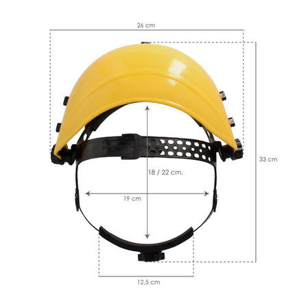 Protector Facial Con Arnes Ajustable Pantalla Policarbonato 390x200 mm. visera Seguridad, Anti Impactos, Casco Desbrozadora