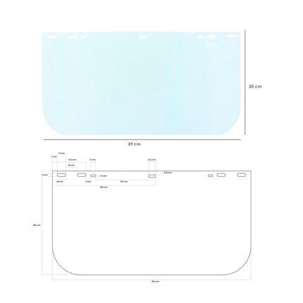 Protector Facial Con Arnes Ajustable Pantalla Policarbonato 390x200 mm. visera Seguridad, Anti Impactos, Casco Desbrozadora