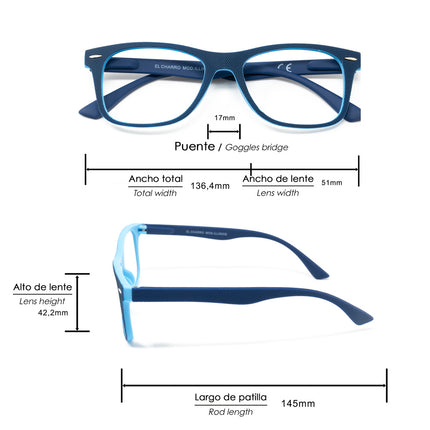 Gafas Lectura Illinois Azules. Aumento +1,0 Gafas De Vista, Gafas De Aumento, Gafas Visión Borrosa
