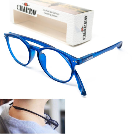 Gafas Lectura Connecticut Color Azul Aumento +3,0 Patillas Para Colgar Del Cuello , Gafas De Vista, Gafas De Aumento