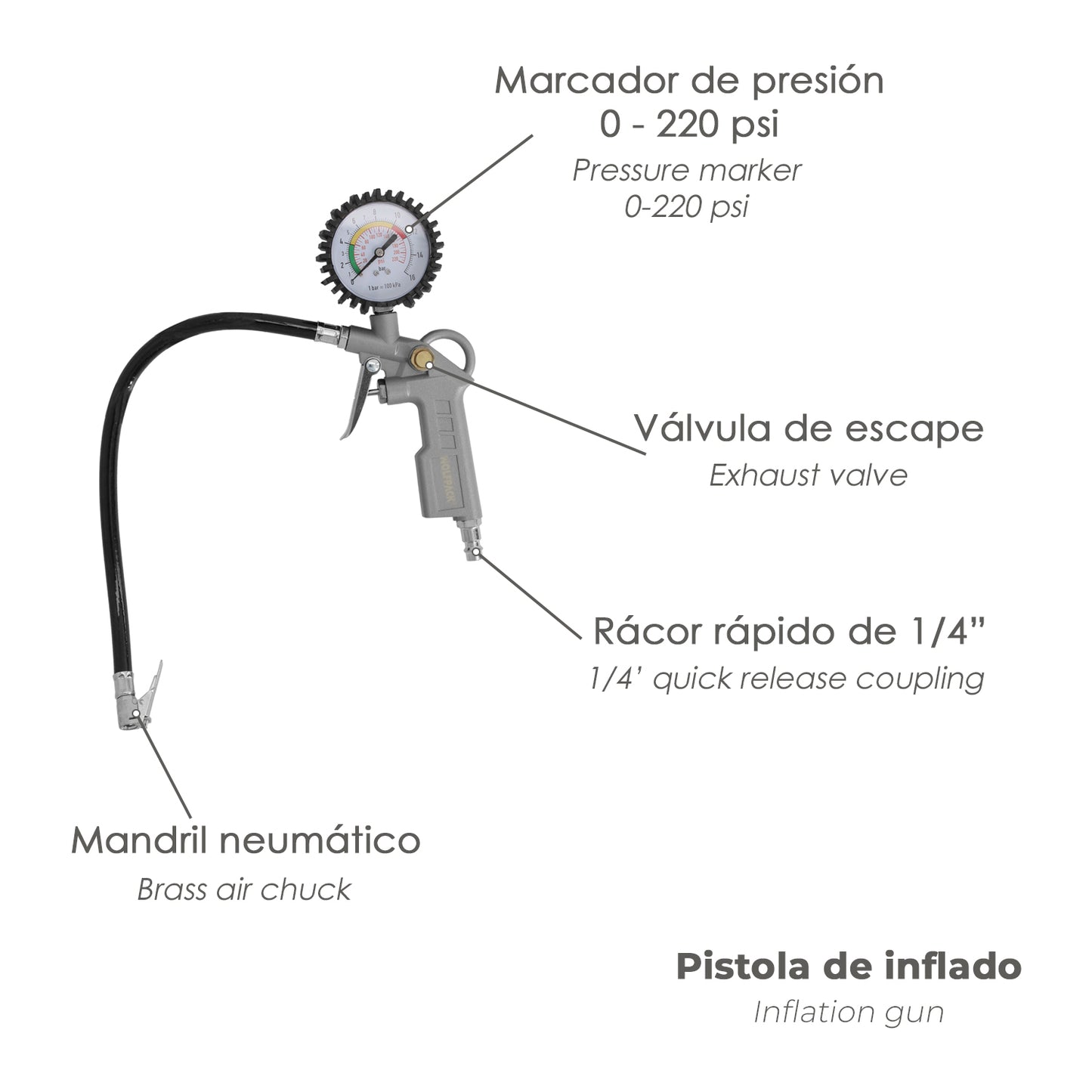  pistola inflado neumaticos