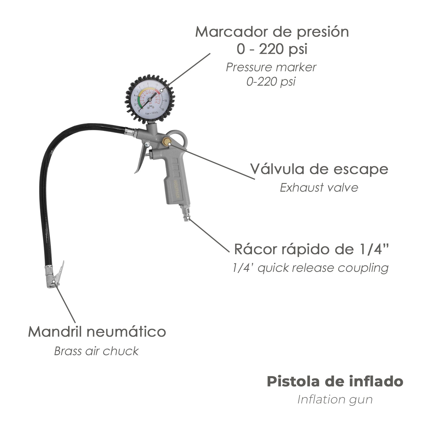  pistola inflado neumaticos