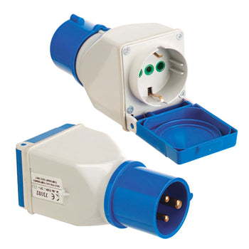 Adaptador Industrial Cetac Schuko Simples 2p Com Tampa