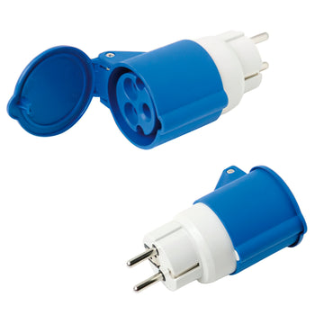 Adaptador Industrial Schuko Cetac Simple 2p com Tampa
