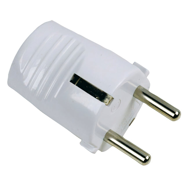 Schuko Plug 2p + T 16 A. White