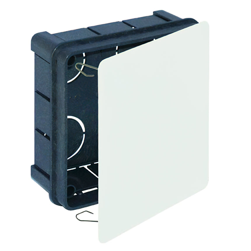 Caixa de registro embutida com tampa 100x100x45 mm.