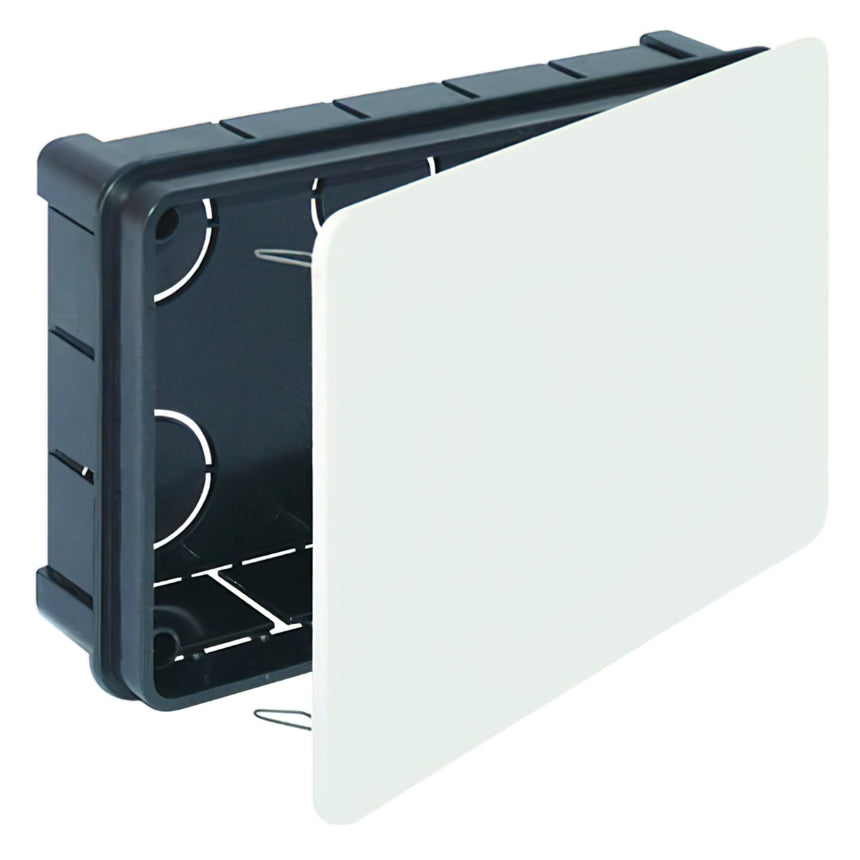 Caixa de embutir com tampa 160 x 100 x 45 mm.